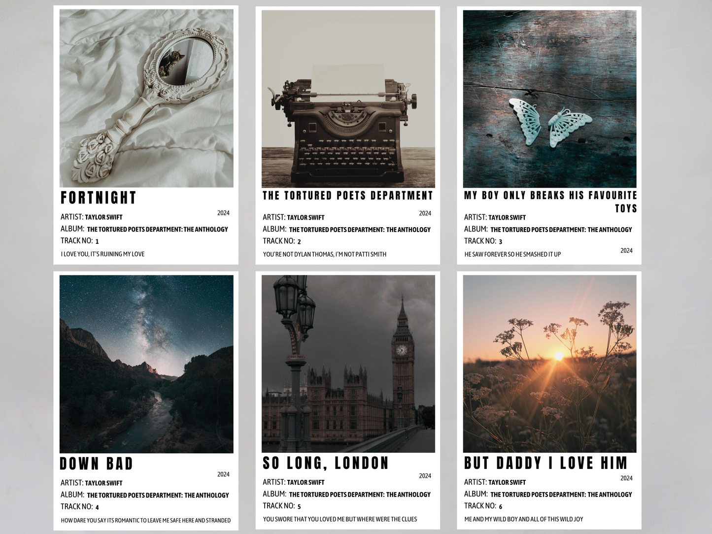 The Tortured Poets Department Polariod Postcard Set