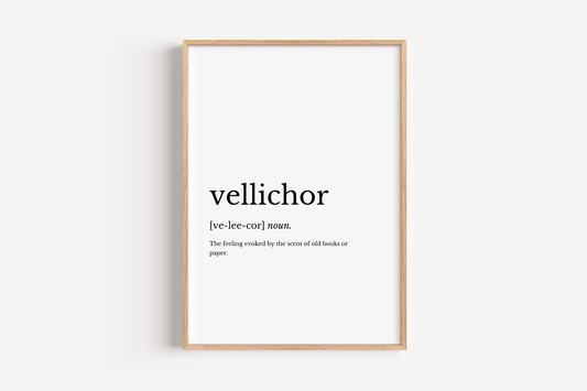 Vellichor Dictionary Style Wall Print