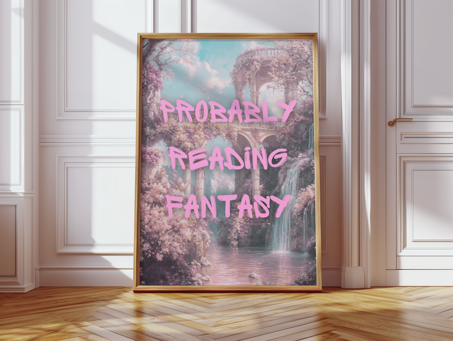 Probably Reading Fantasy Bookish Print
