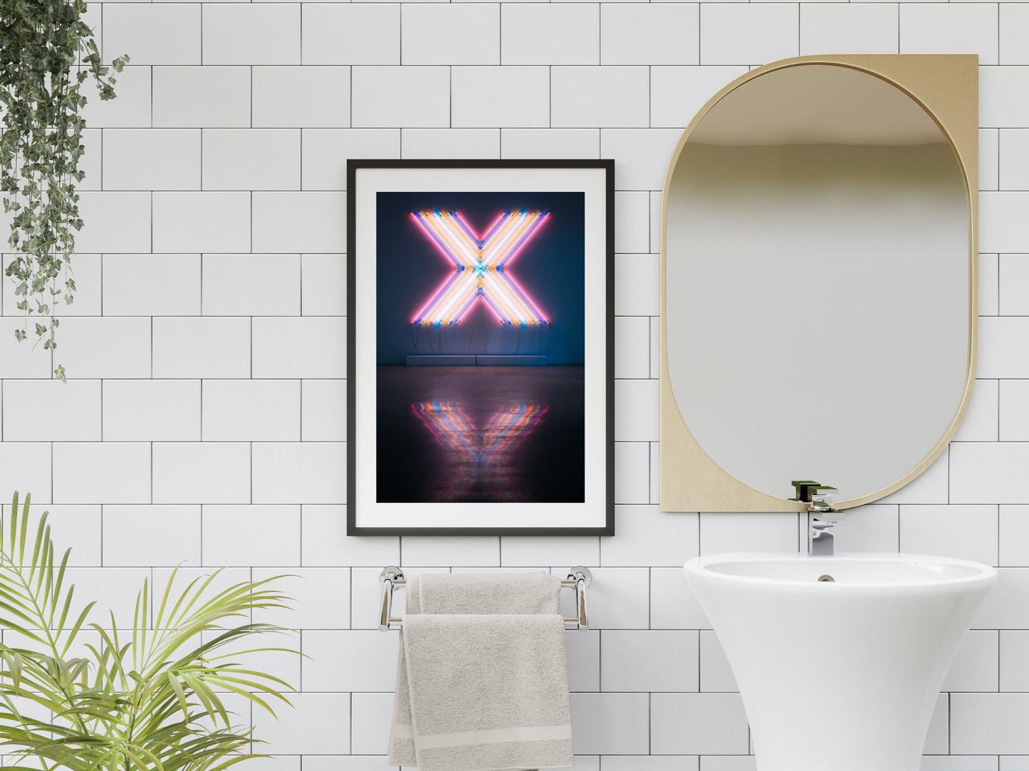 X Reflections Neon Print