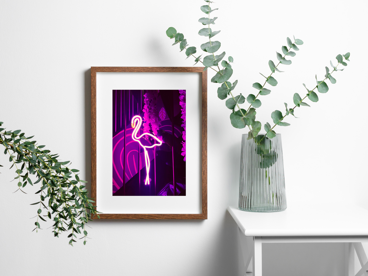 Flamingo Purple Neon Print