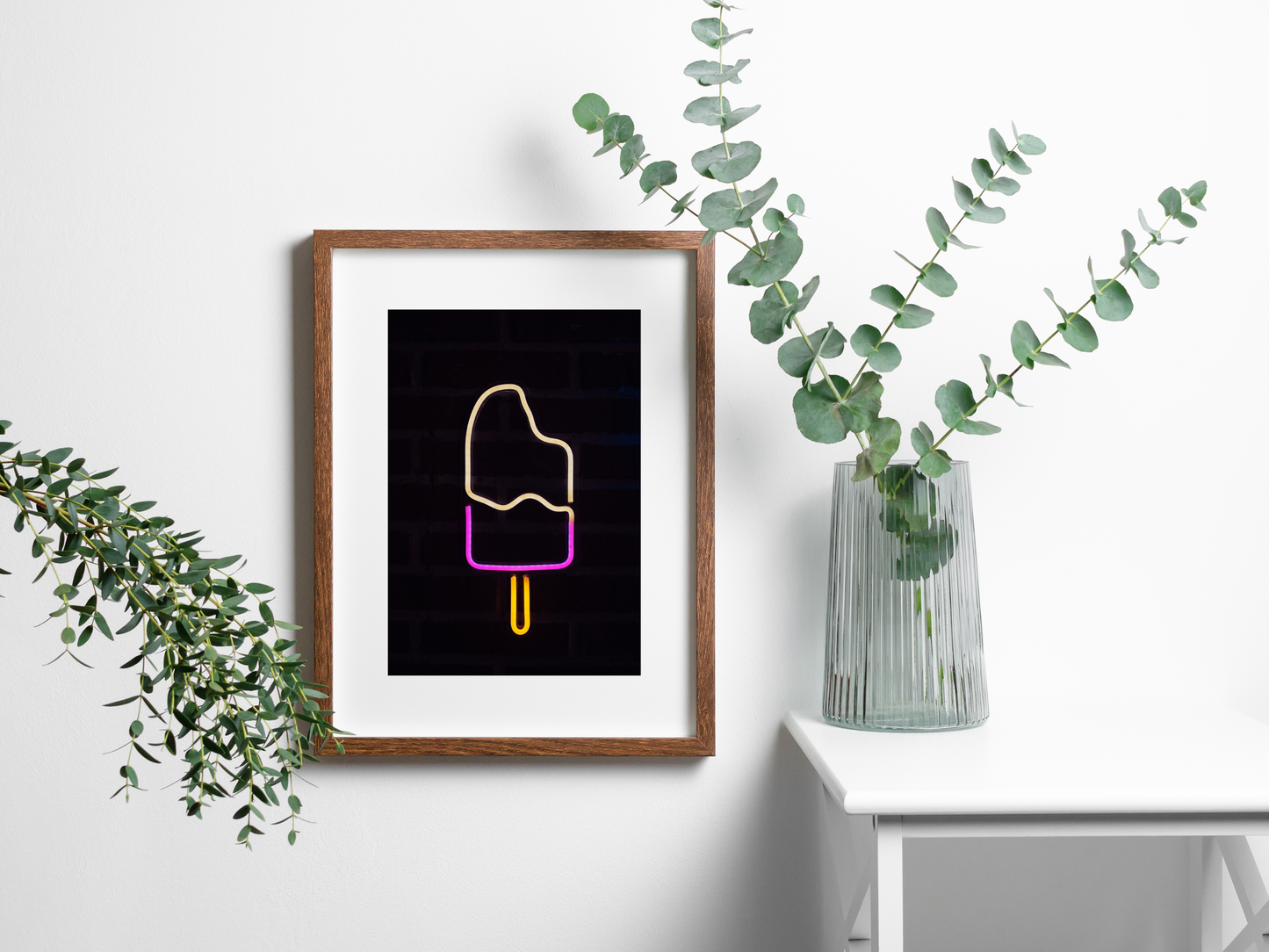 Ice Lolly Line Art Neon Print