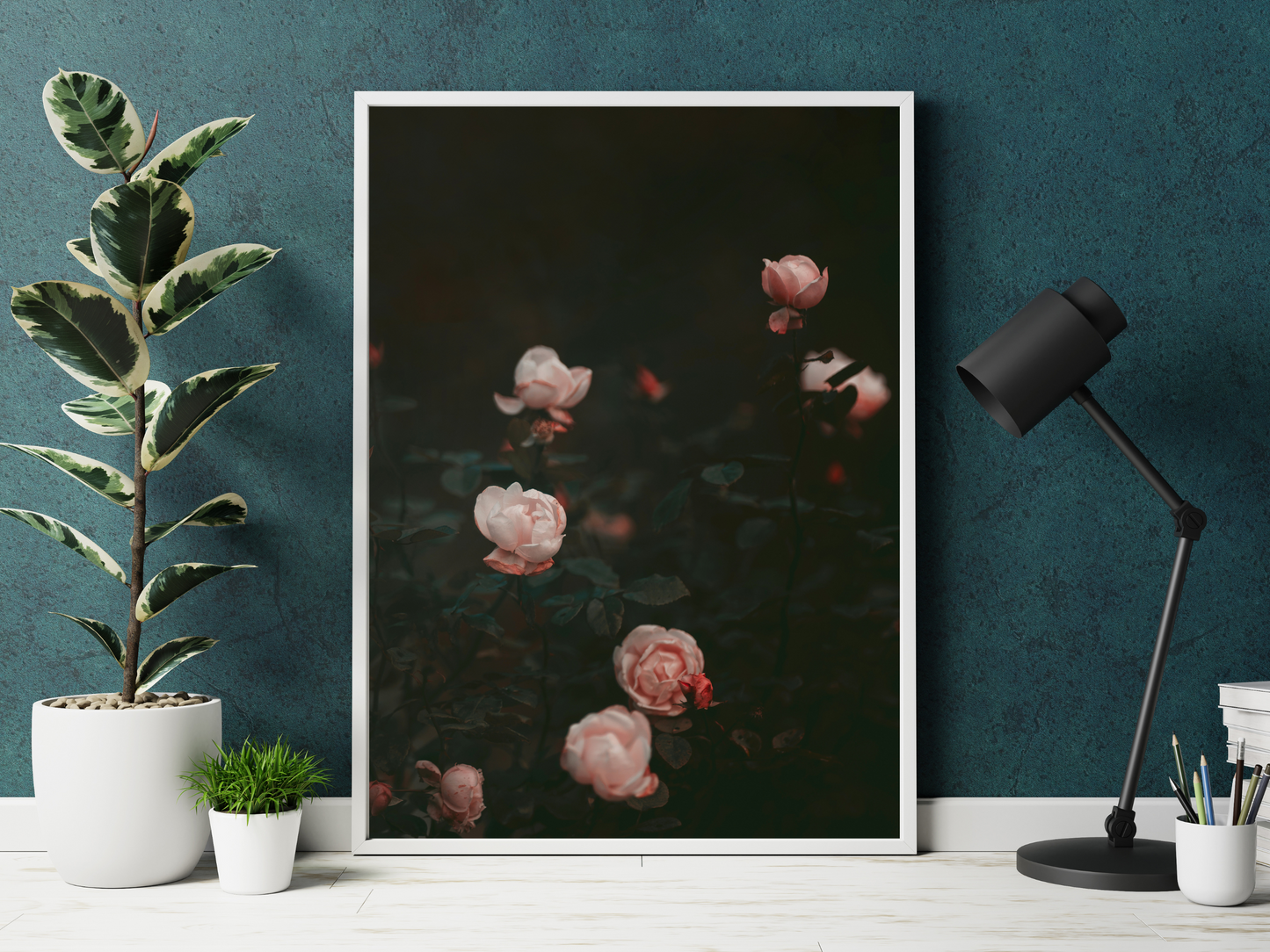 Gothic Pink Roses Print