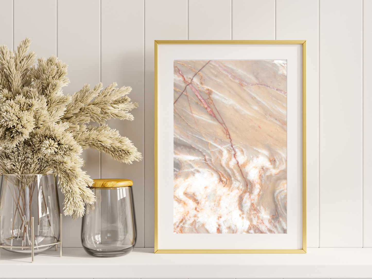 Gold Neutral Marble Print