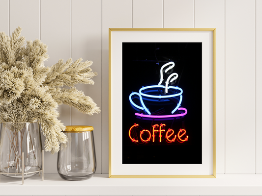 Coffee Neon Print