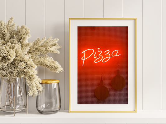 Pizza Sign Neon Print