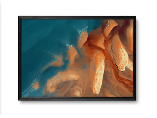 Abstract Blue and Copper Landscape Print