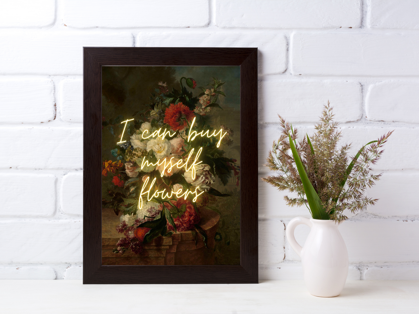 I Can Buy Myself Flowers Neon Poster | Maximalist Wall Art