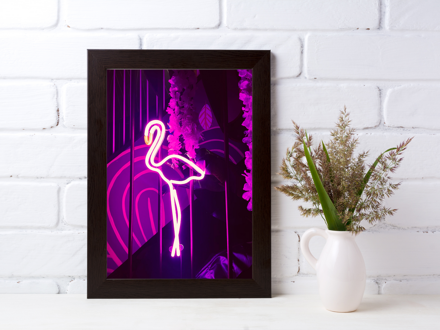 Flamingo Purple Neon Print