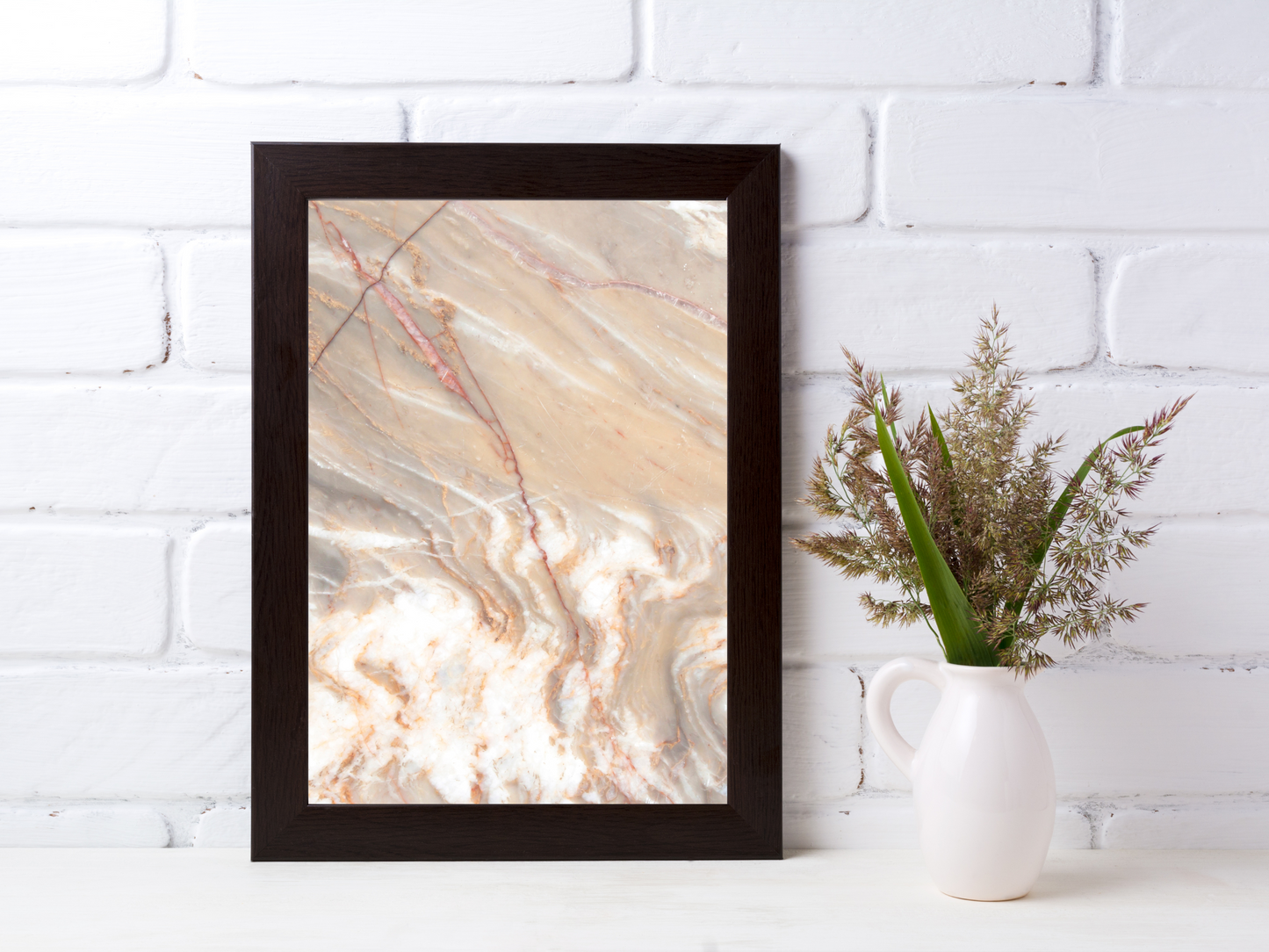 Gold Neutral Marble Print