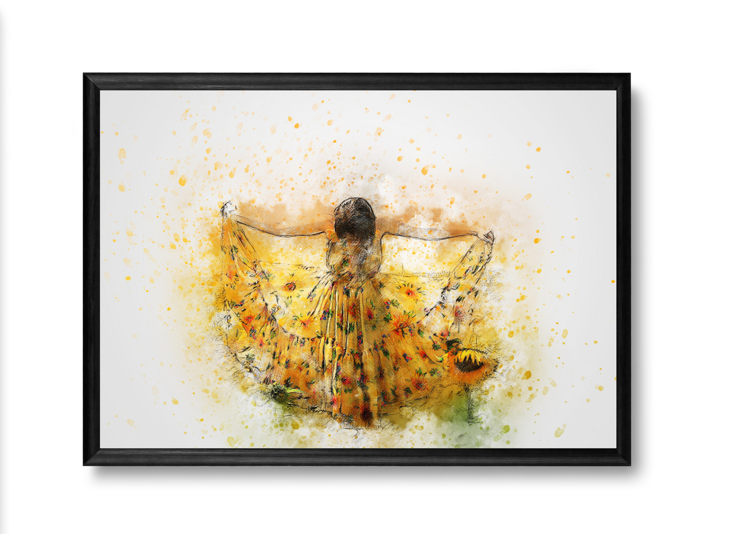 Yellow Dress Abstract Print