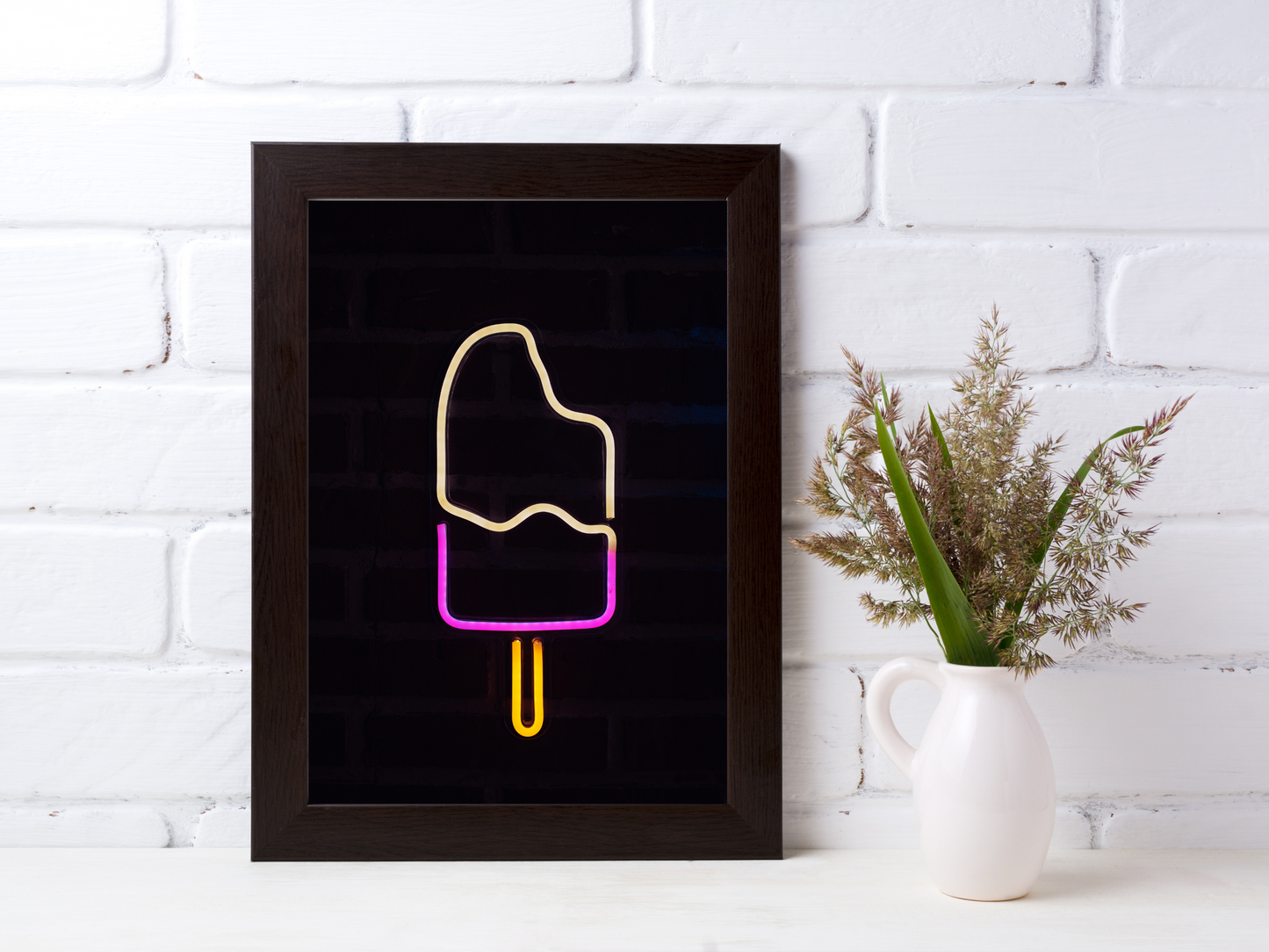 Ice Lolly Line Art Neon Print