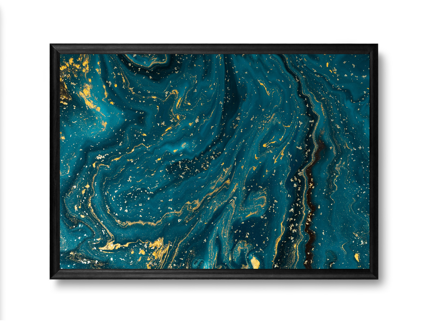 Blue and Gold Marble Landscape Print