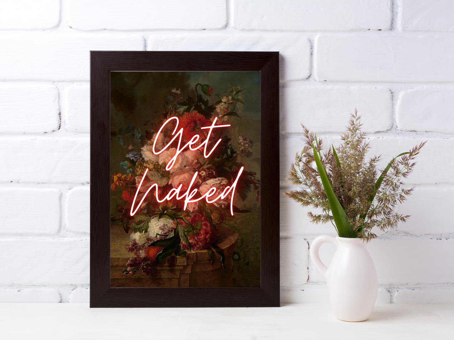 Get Naked Neon Bathroom Poster | Maximalist Wall Art