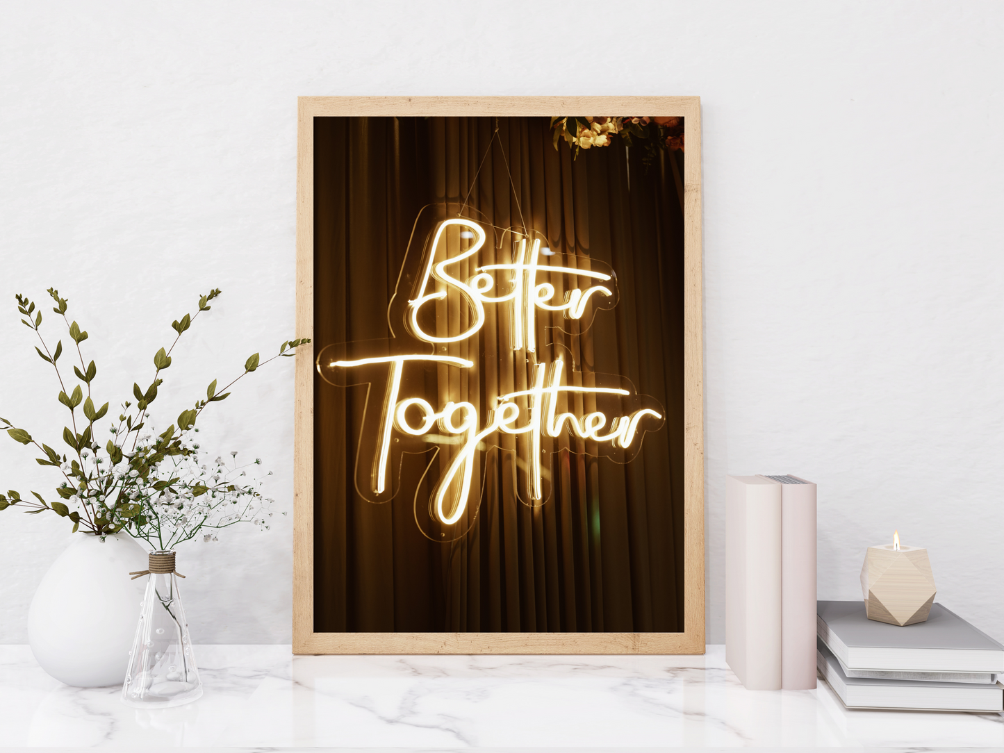 Better Together Neon Quote Print