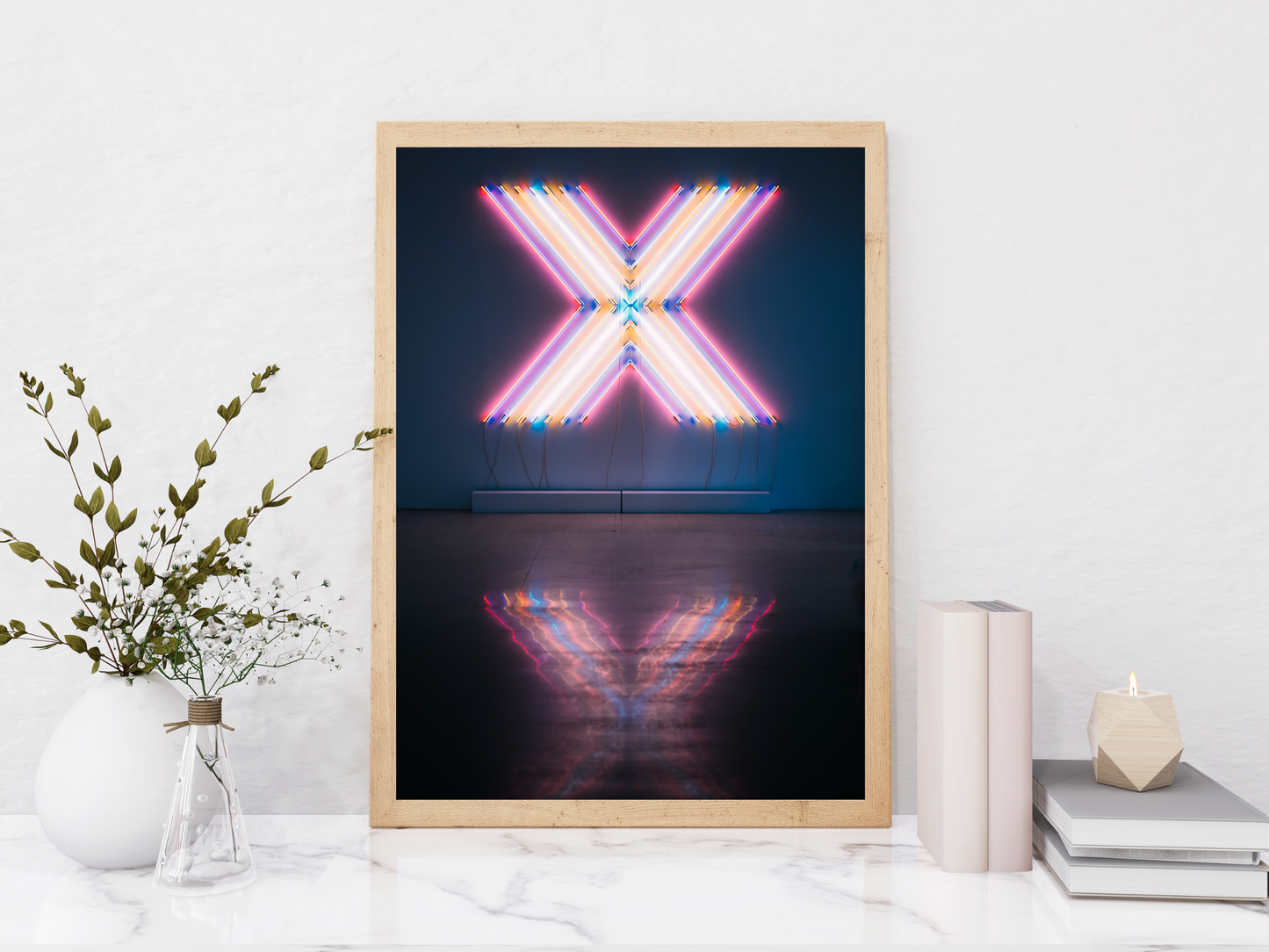 X Reflections Neon Print