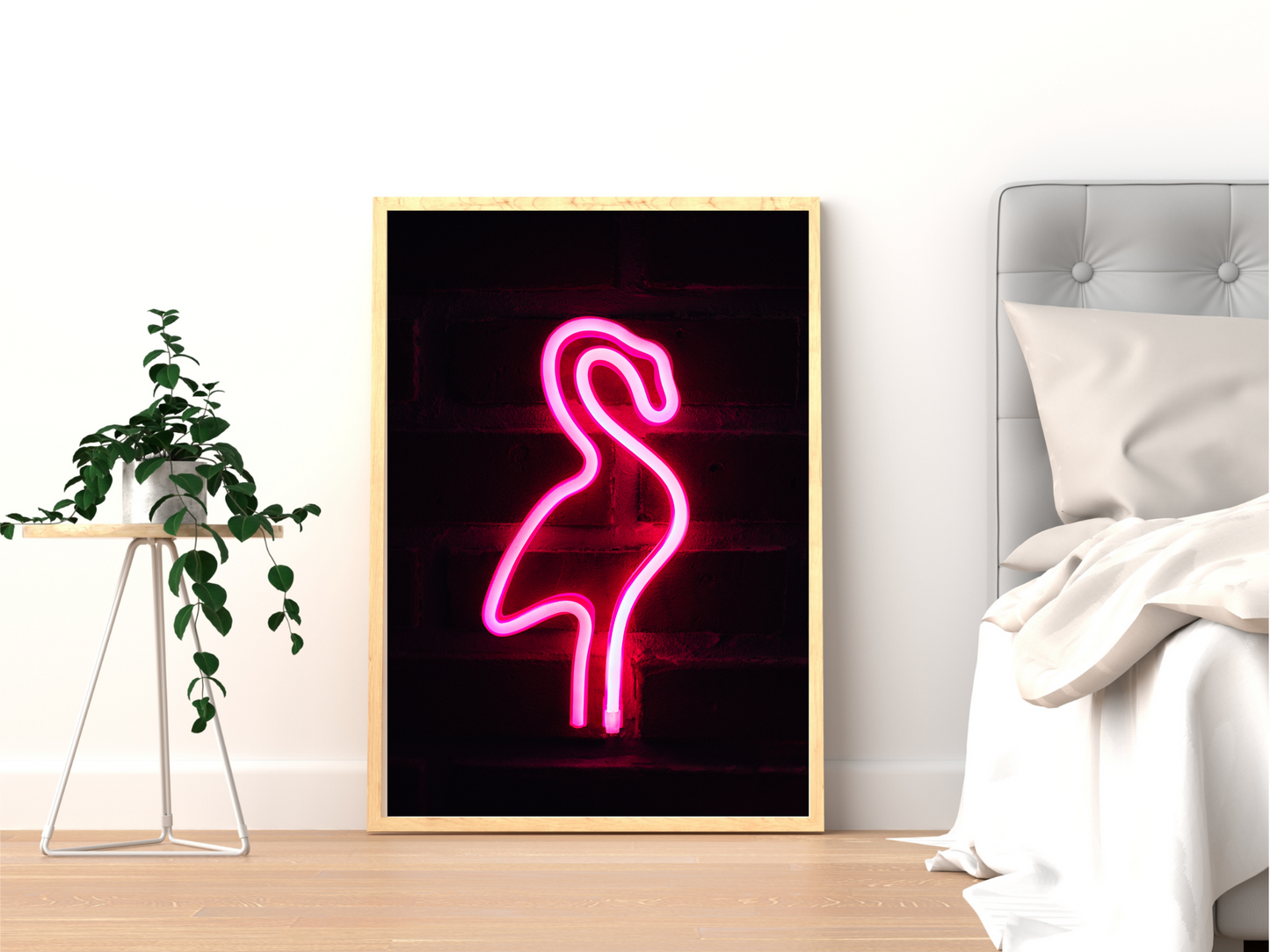 Pink Flamingo Neon Print