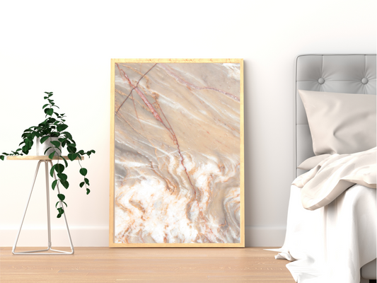 Gold Neutral Marble Print