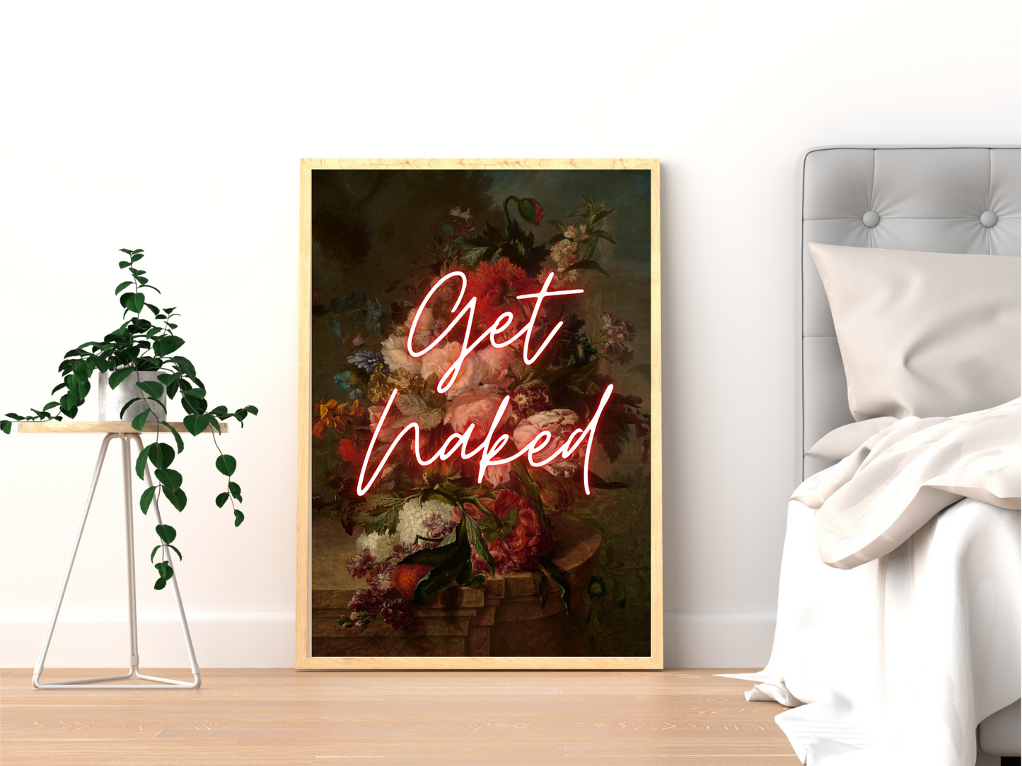 Get Naked Neon Bathroom Poster | Maximalist Wall Art