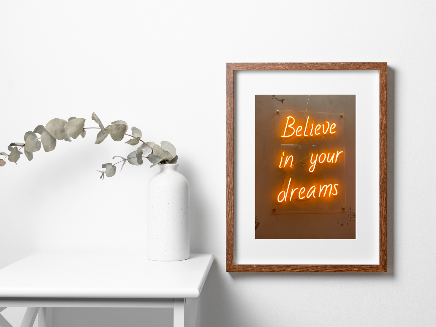 Believe in Your Dreams Neon Quote Print