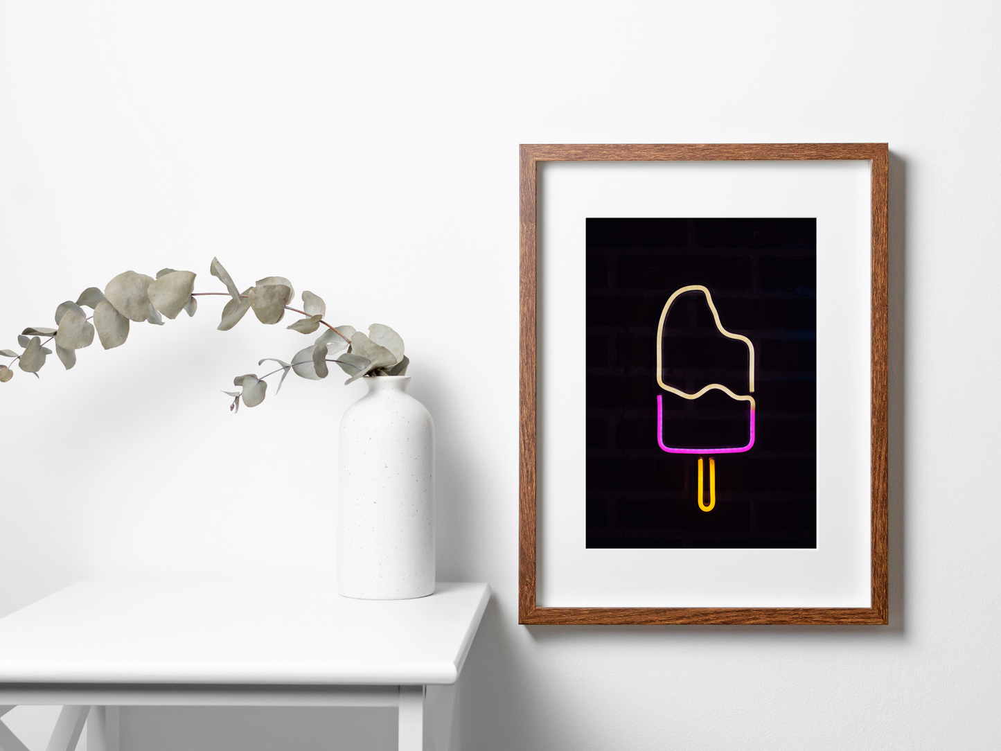 Ice Lolly Line Art Neon Print