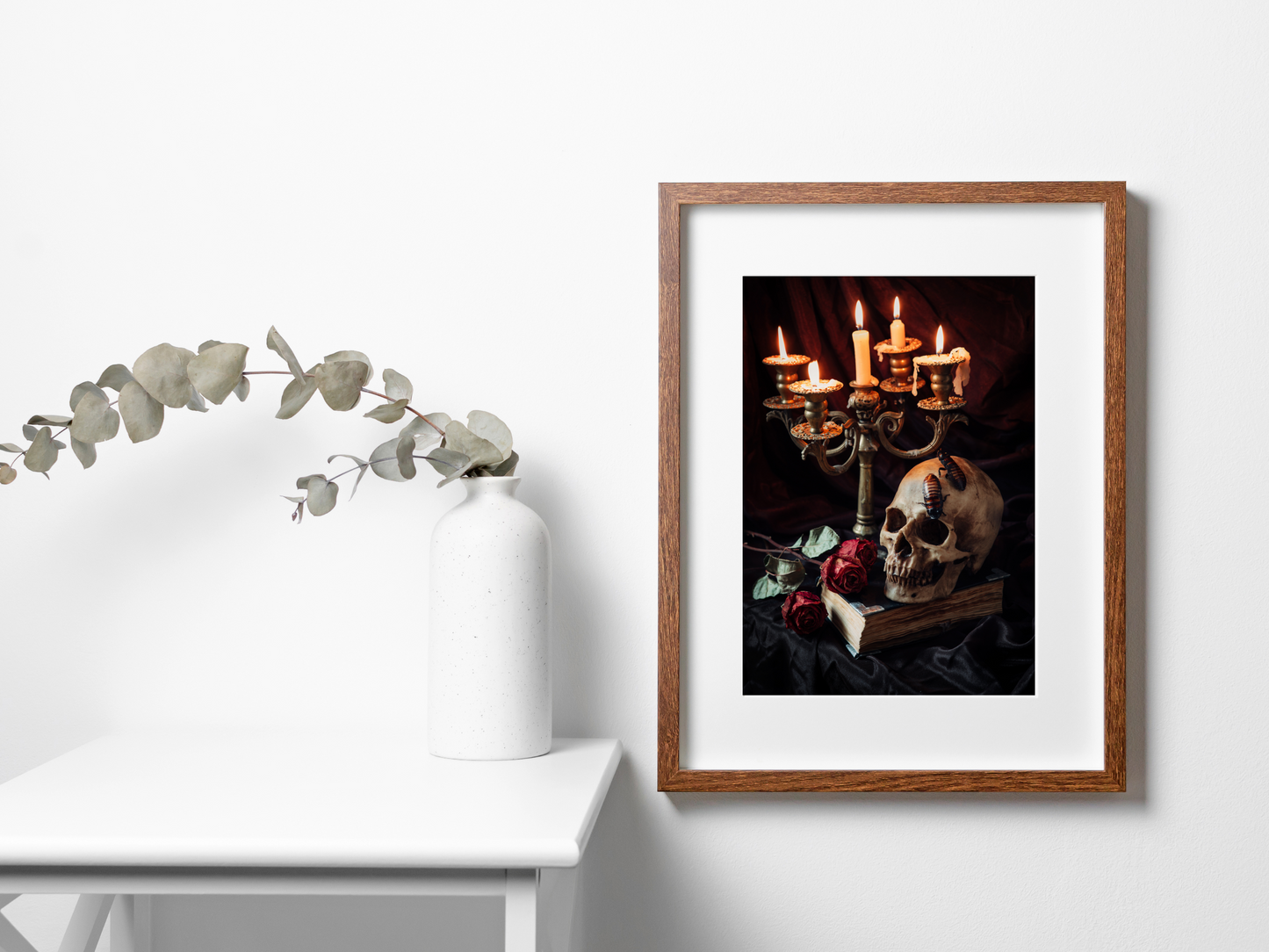 Skull and Candles Gothic Print