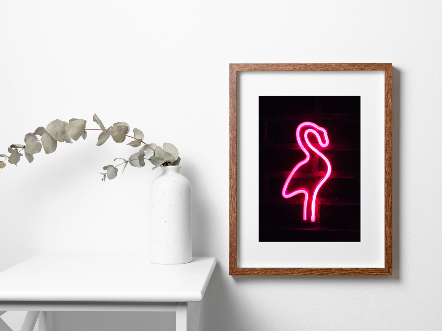 Pink Flamingo Neon Print