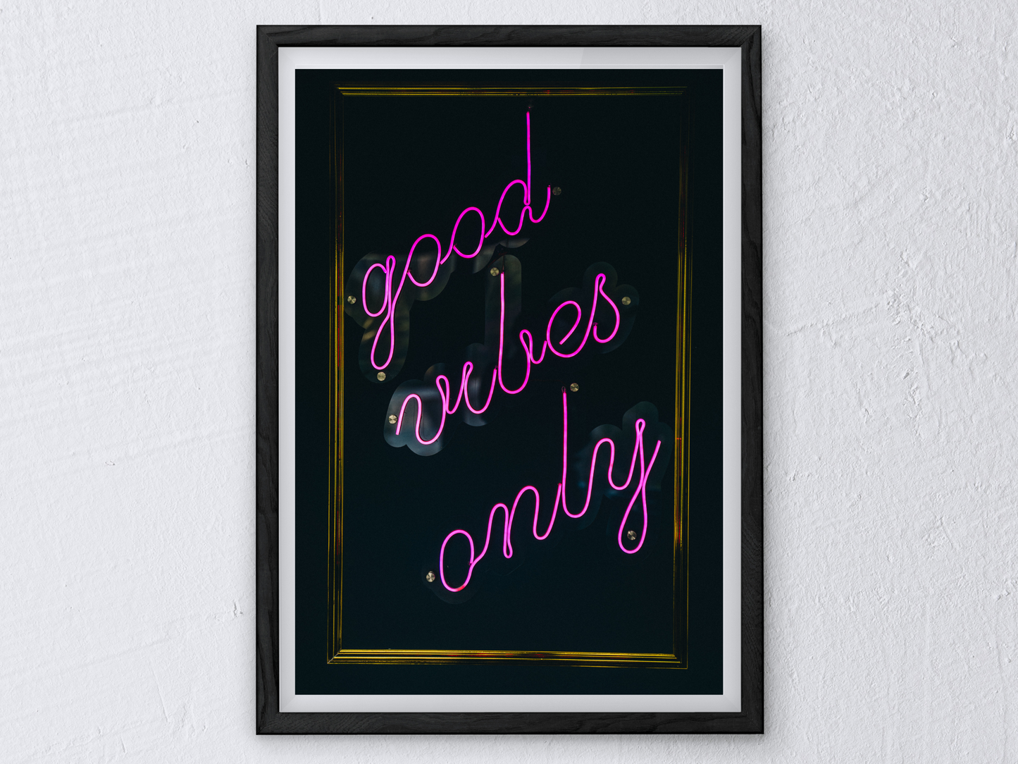 Good Vibes Only Neon Quote Print