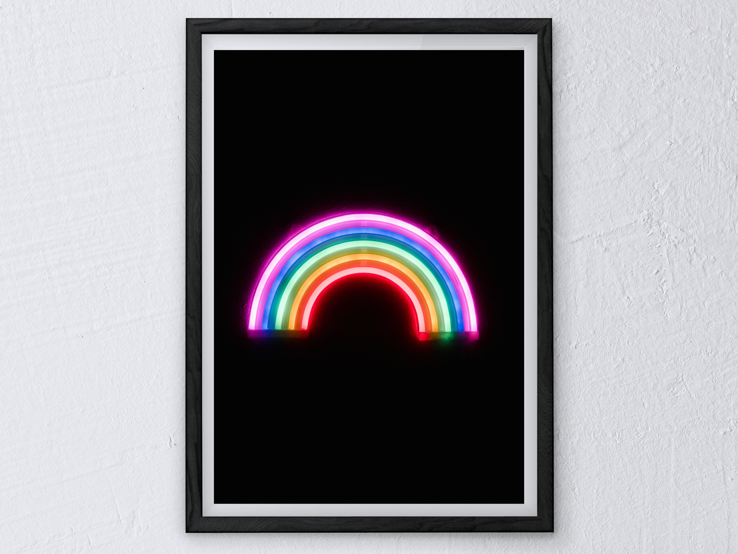 Rainbow Line Art Neon Print