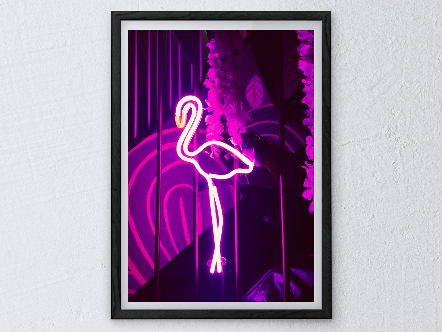 Flamingo Purple Neon Print