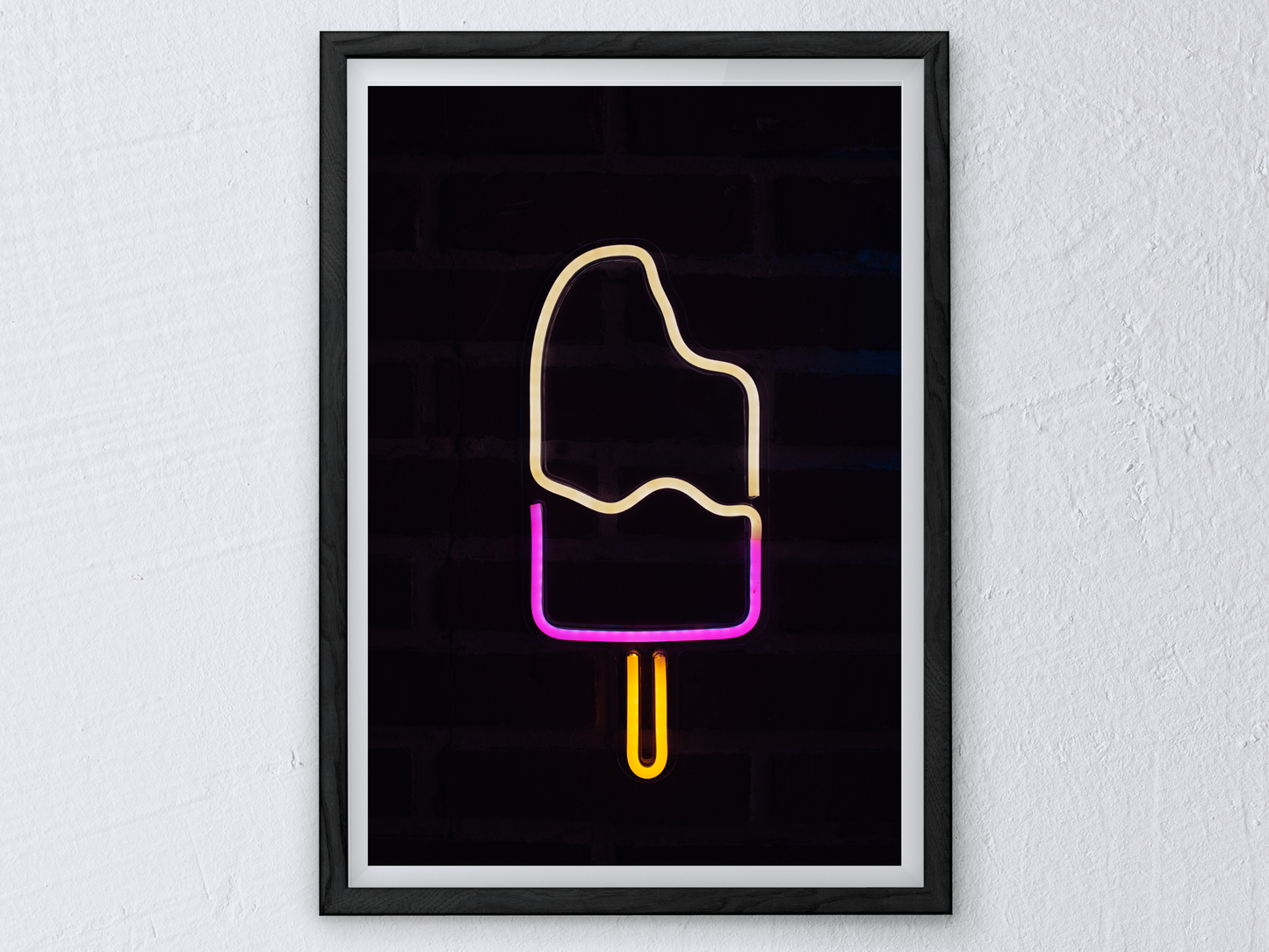 Ice Lolly Line Art Neon Print