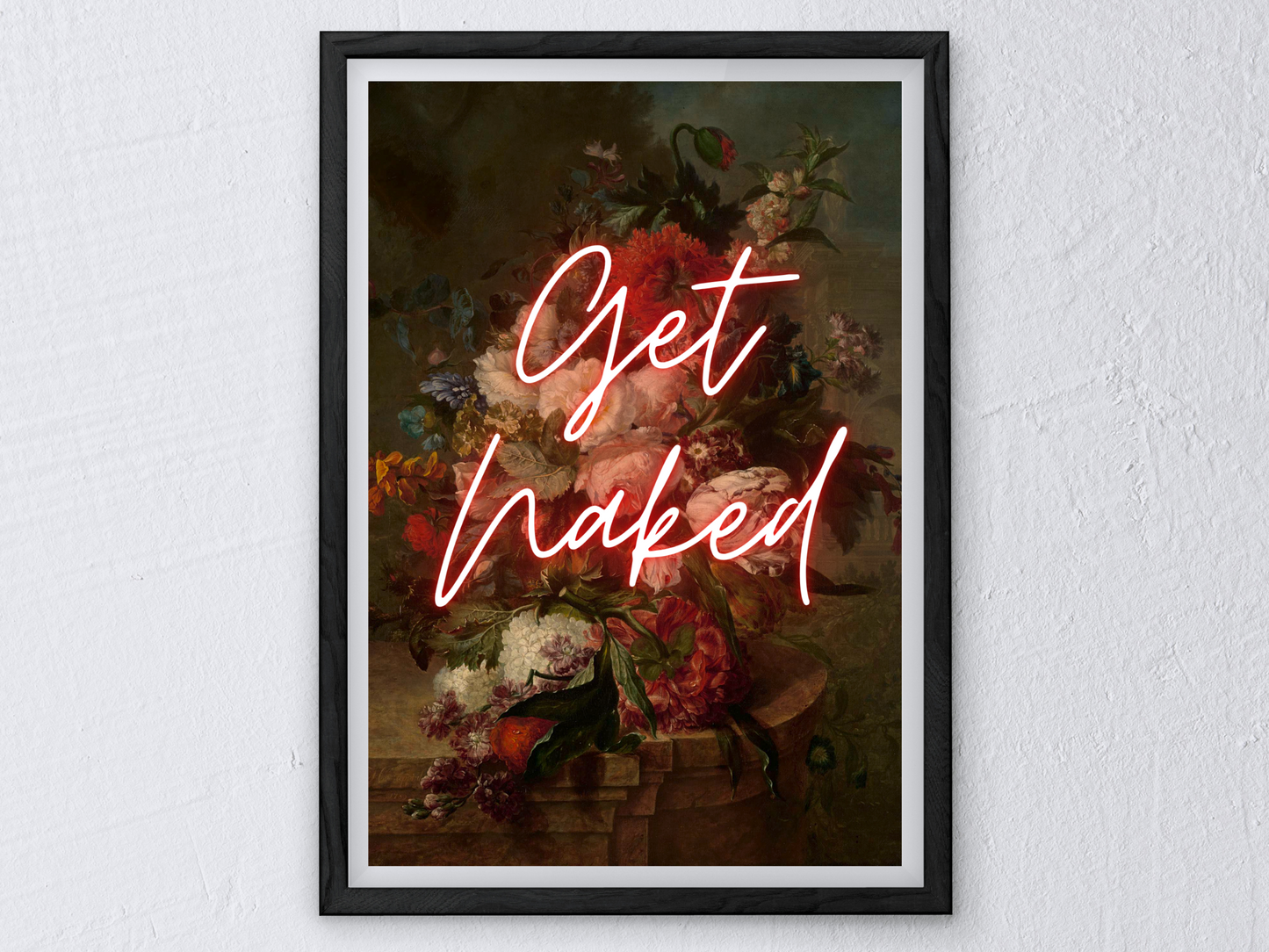 Get Naked Neon Bathroom Poster | Maximalist Wall Art