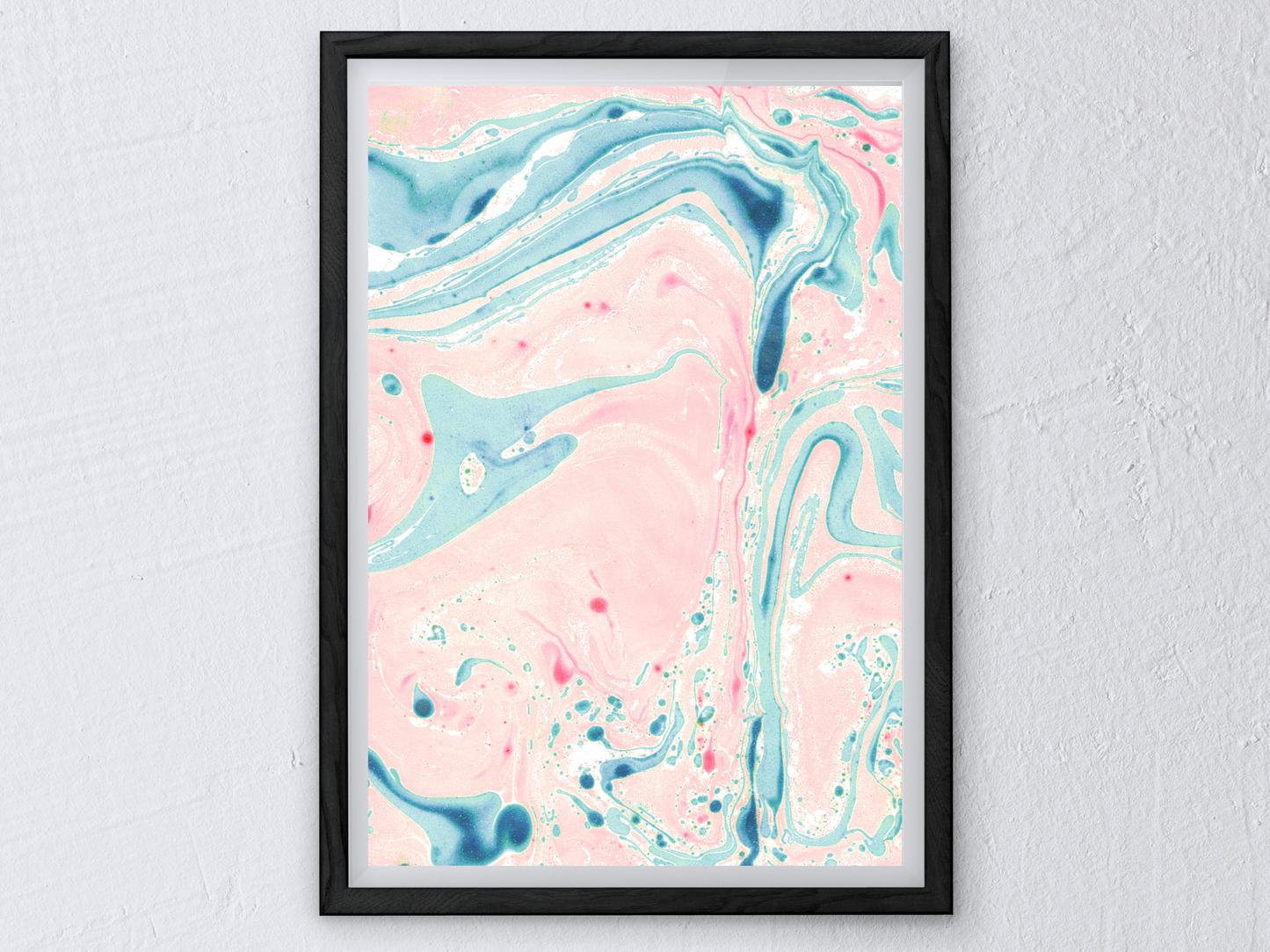 Pink and Blue Marble Print