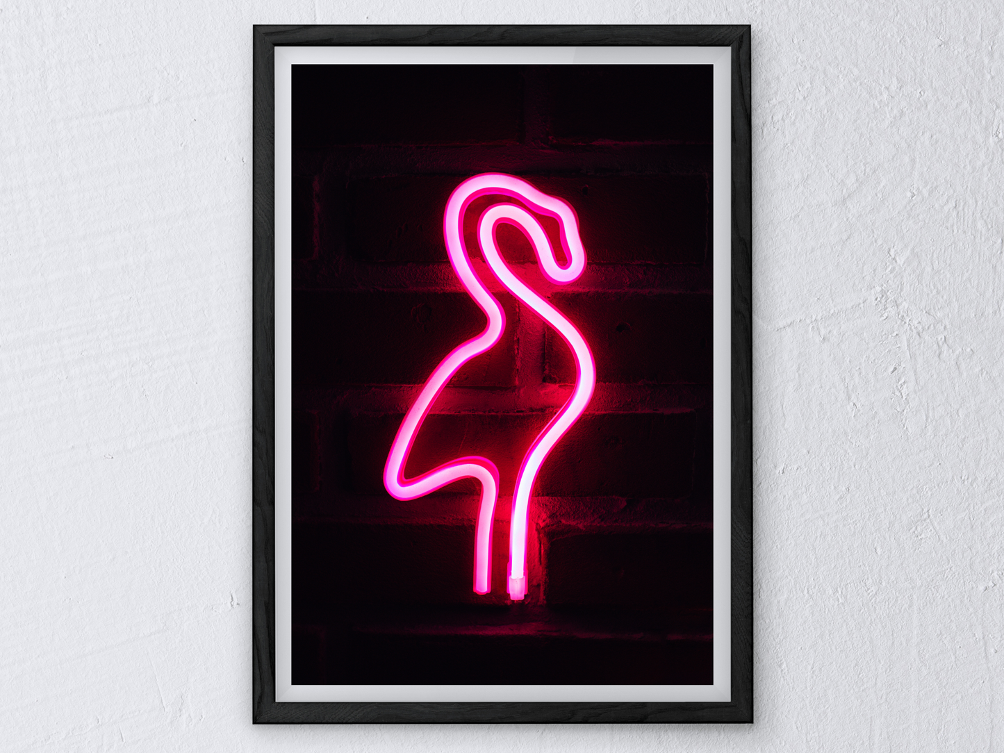 Pink Flamingo Neon Print