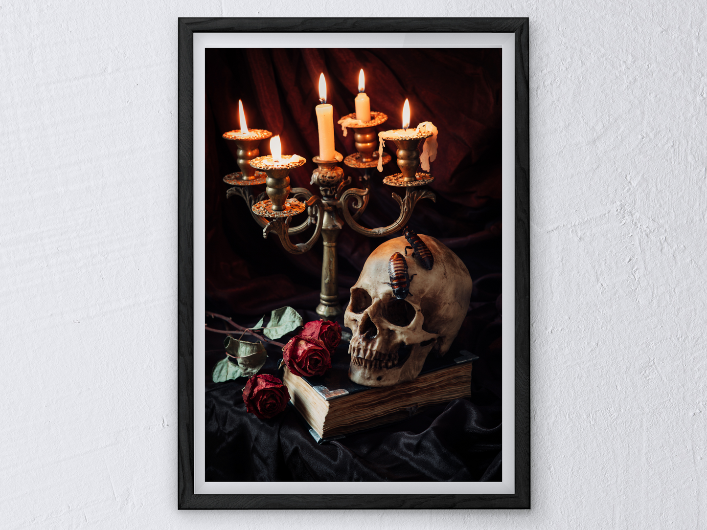 Skull and Candles Gothic Print