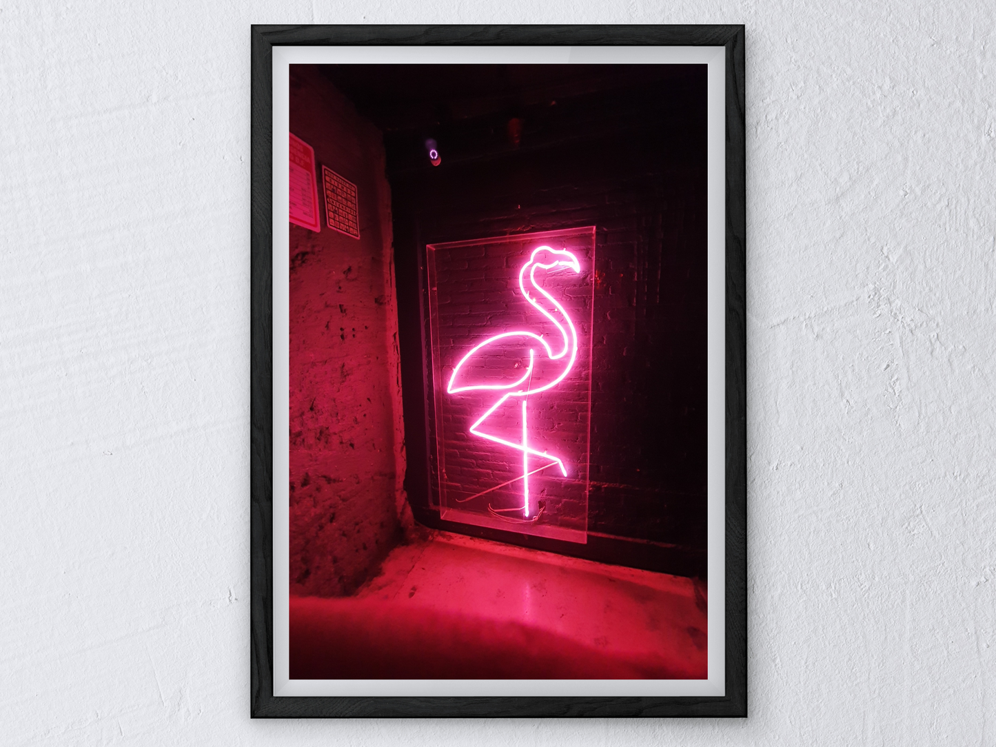 After Midnight Neon Pink Flamingo Print