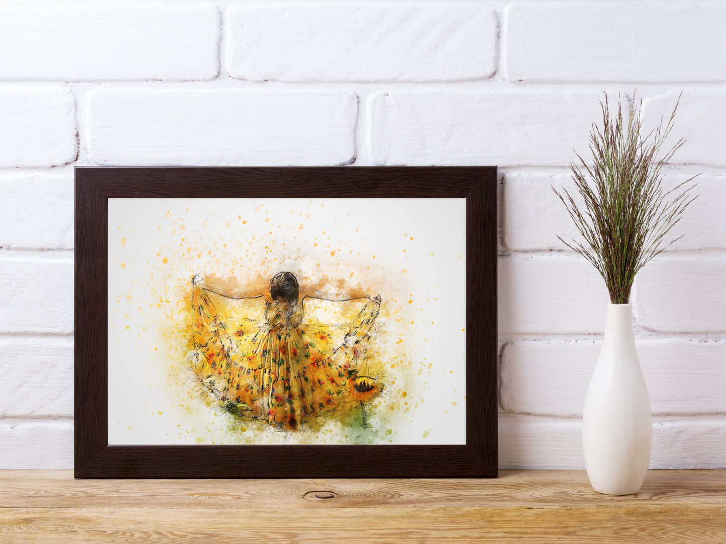 Yellow Dress Abstract Print