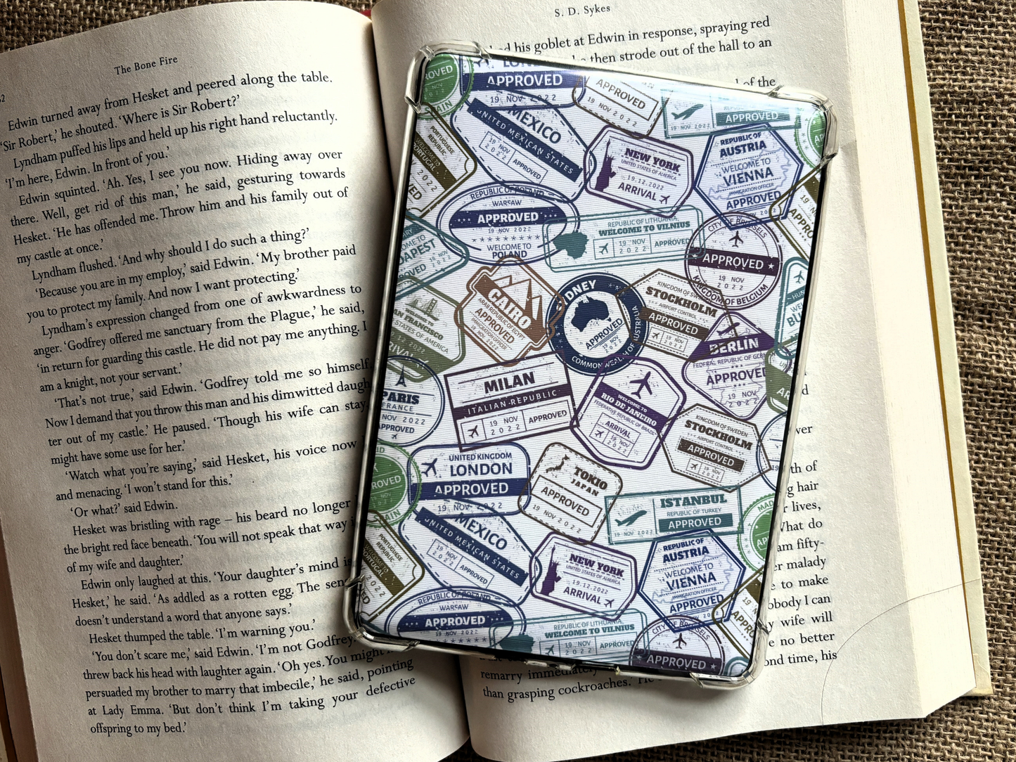 Travel Stamp Kindle Case Insert