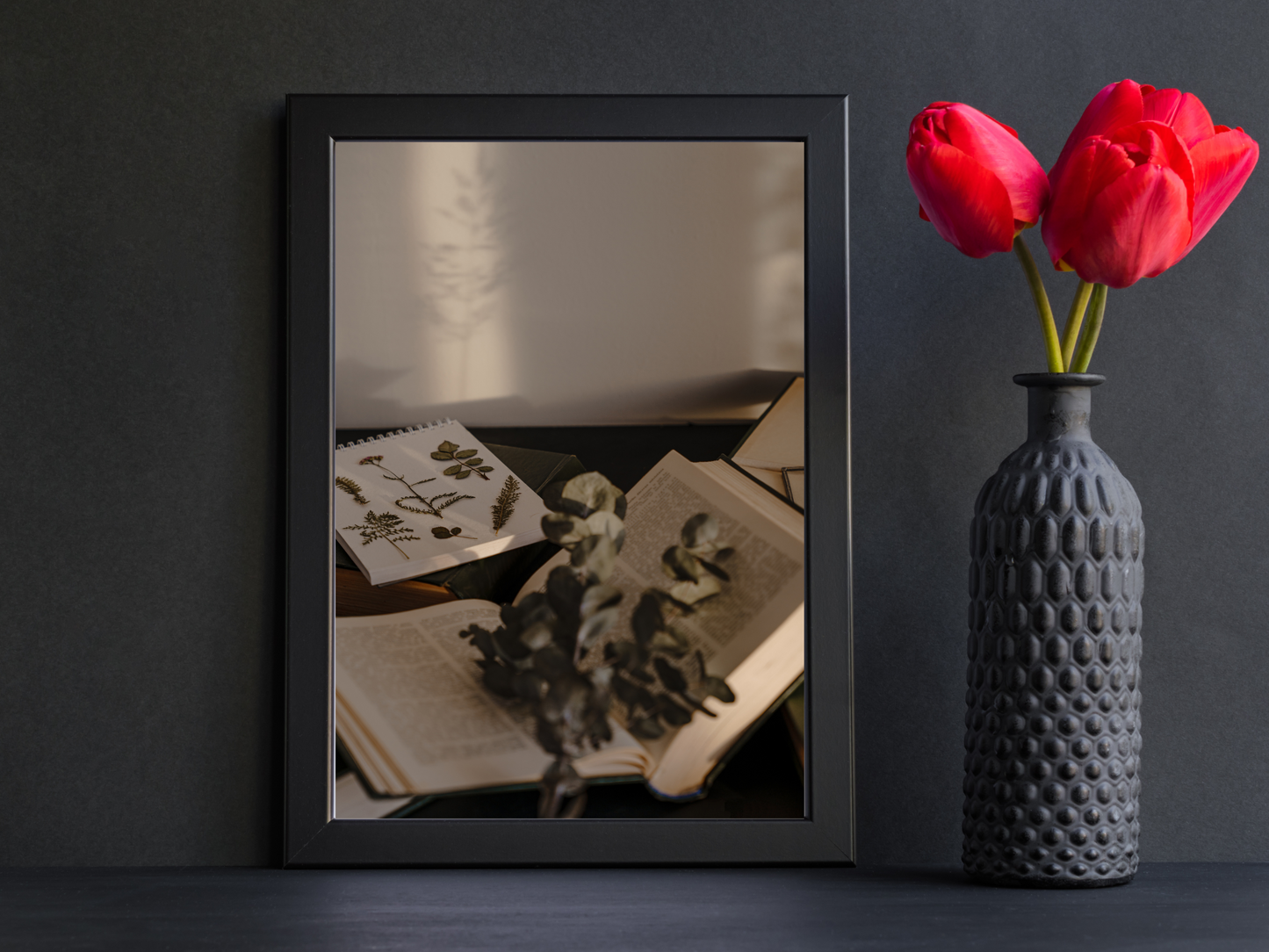 Books and Flowers Dark Academia Print