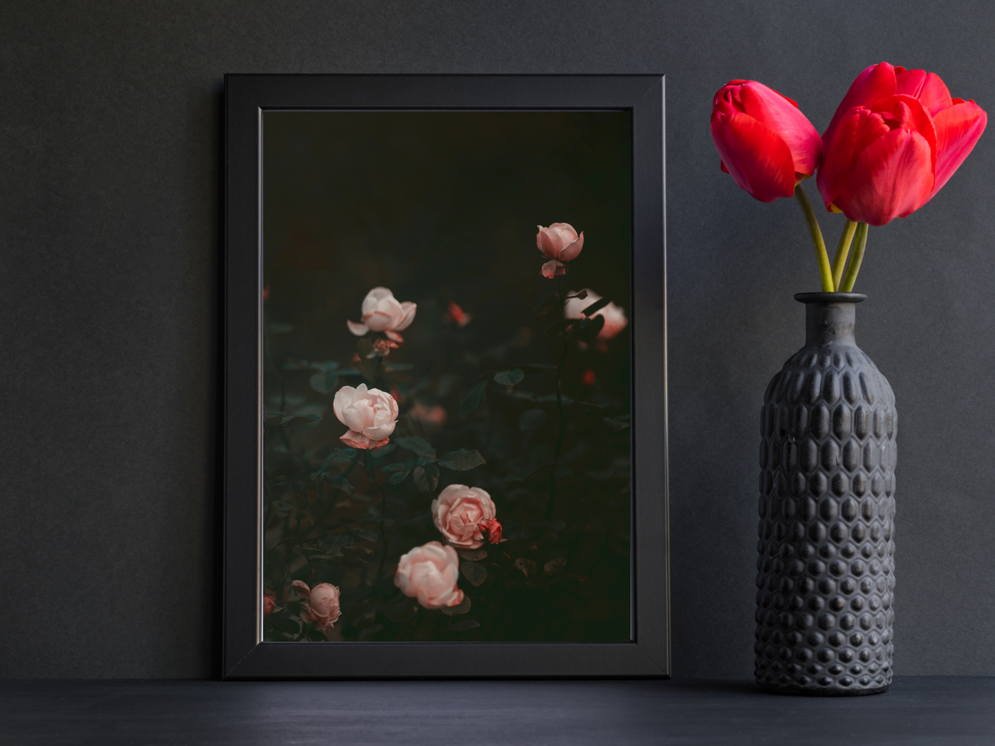 Gothic Pink Roses Print