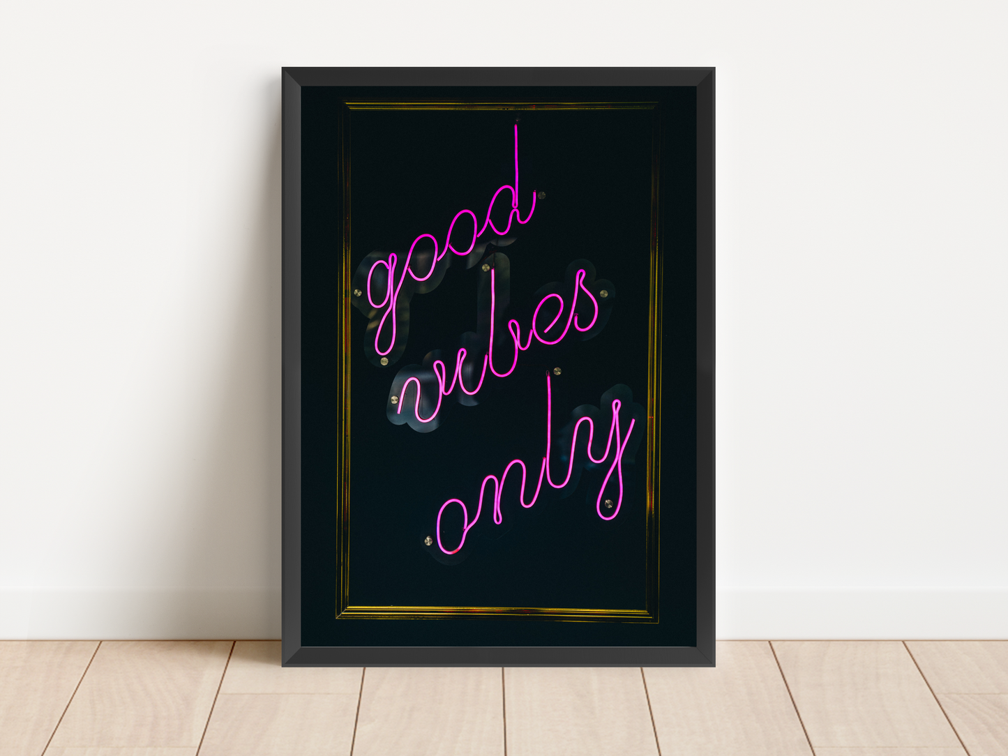 Good Vibes Only Neon Quote Print