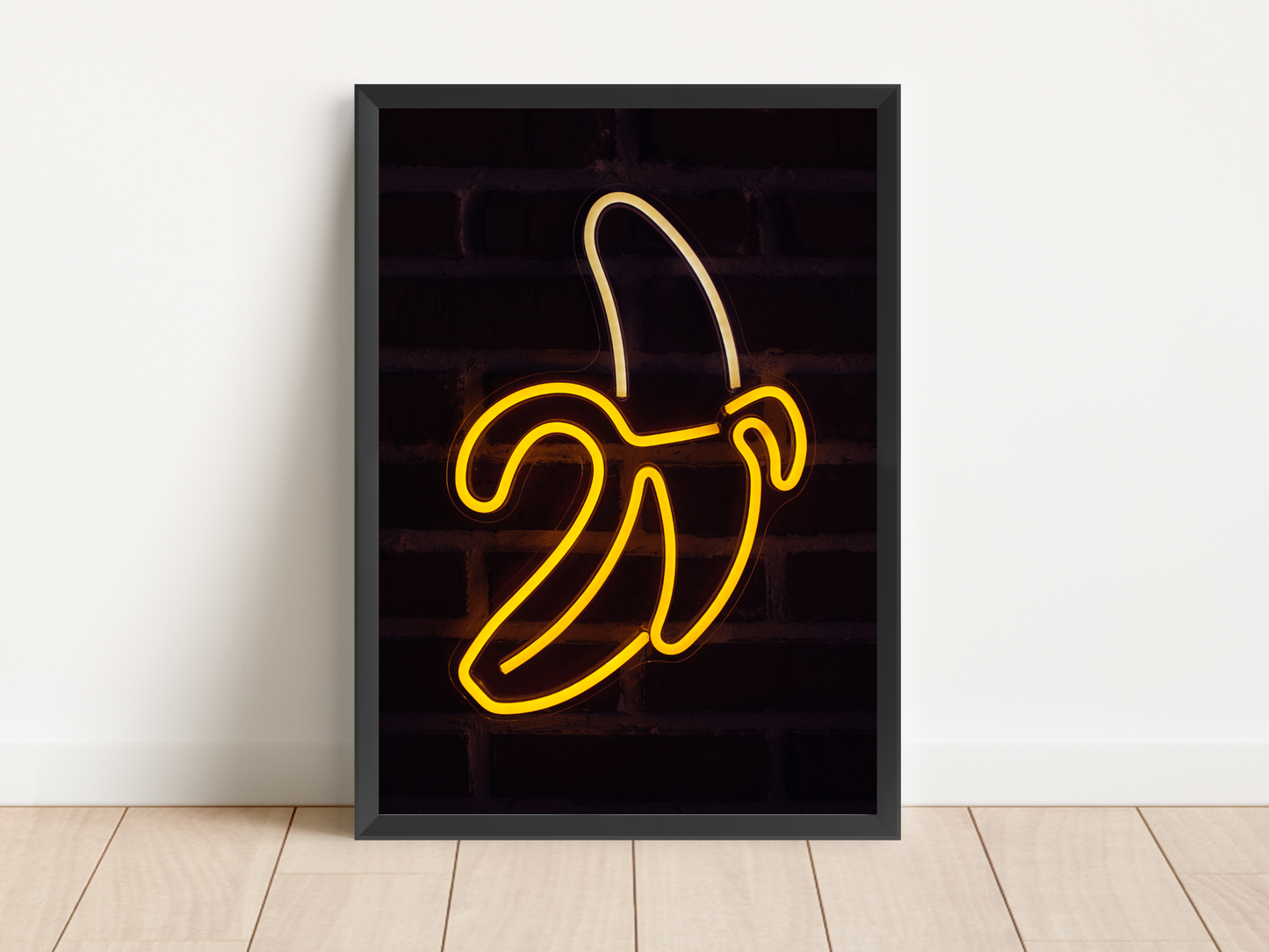 Banana Line Art Neon Print