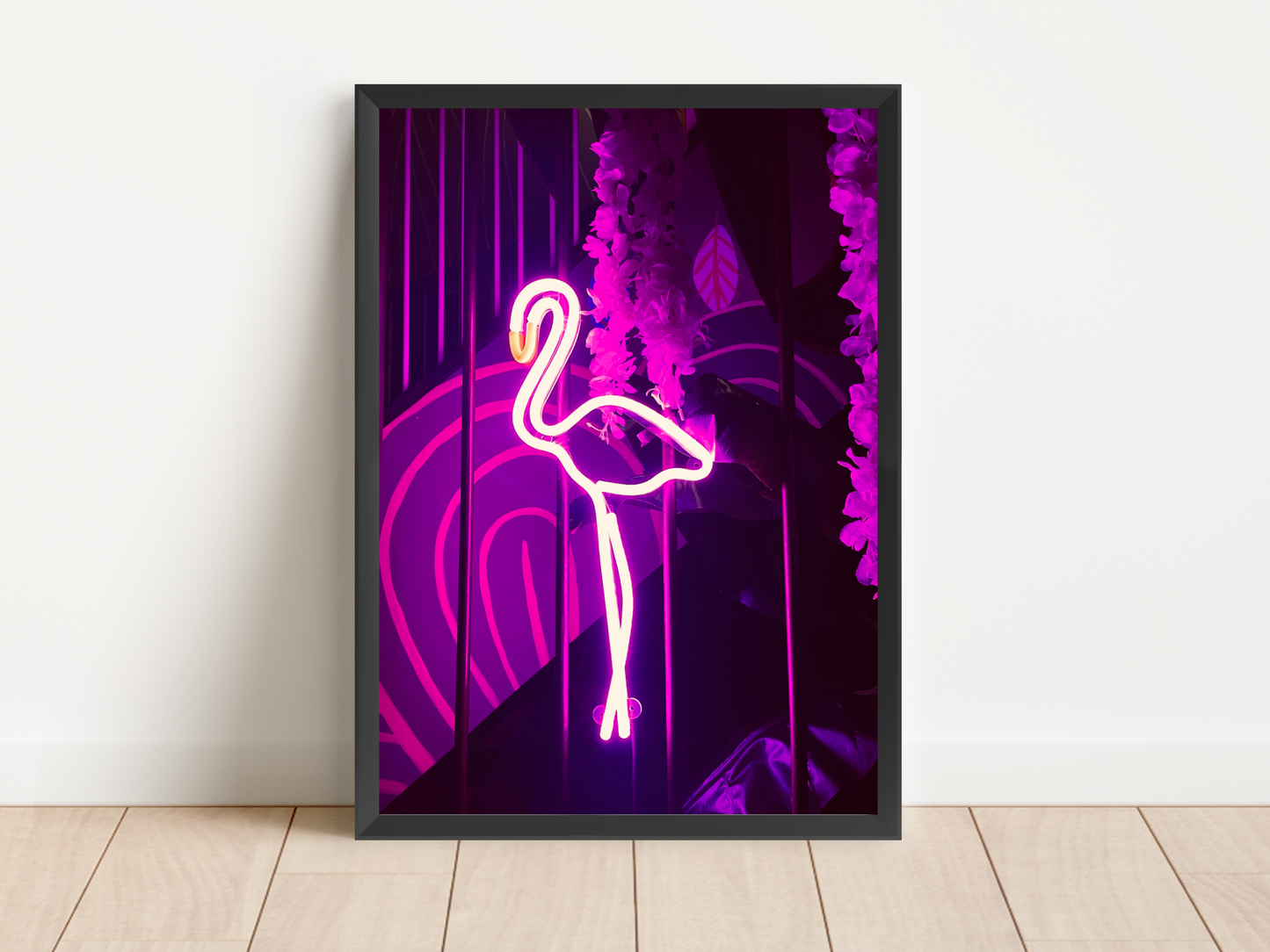 Flamingo Purple Neon Print