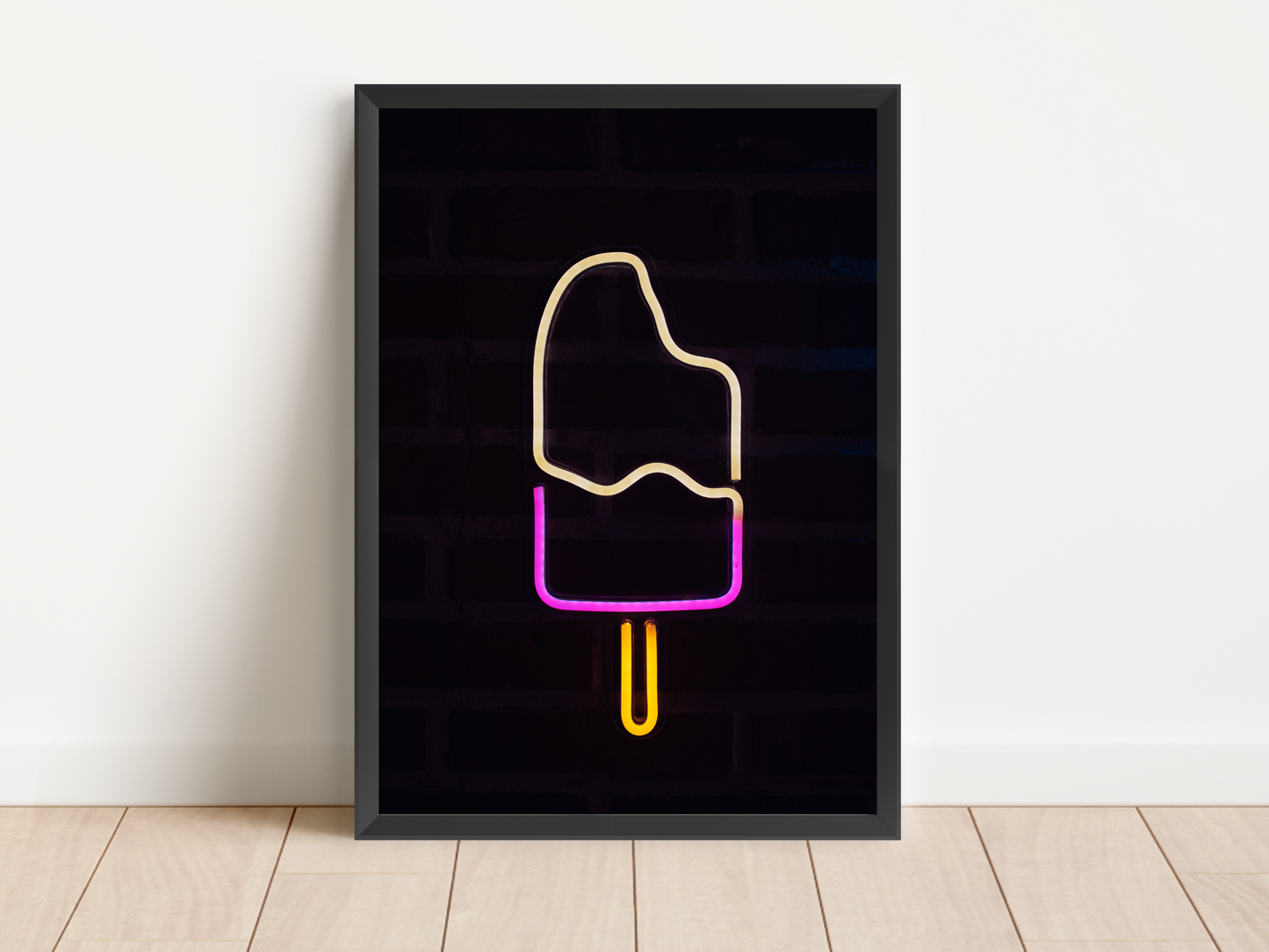 Ice Lolly Line Art Neon Print