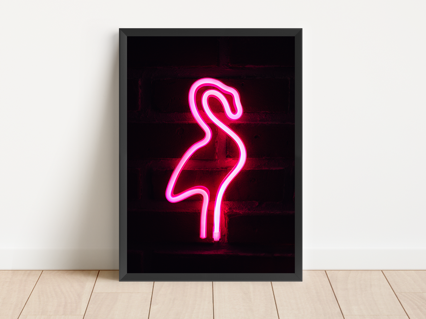 Pink Flamingo Neon Print