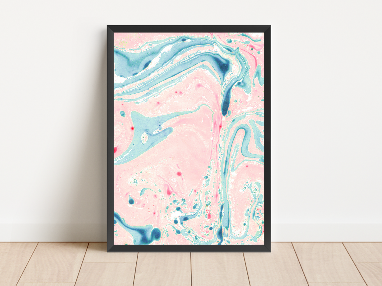 Pink and Blue Marble Print