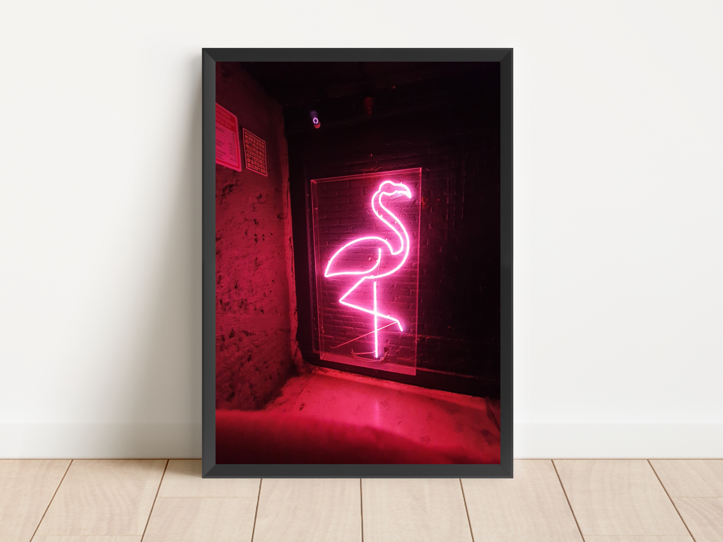 After Midnight Neon Pink Flamingo Print