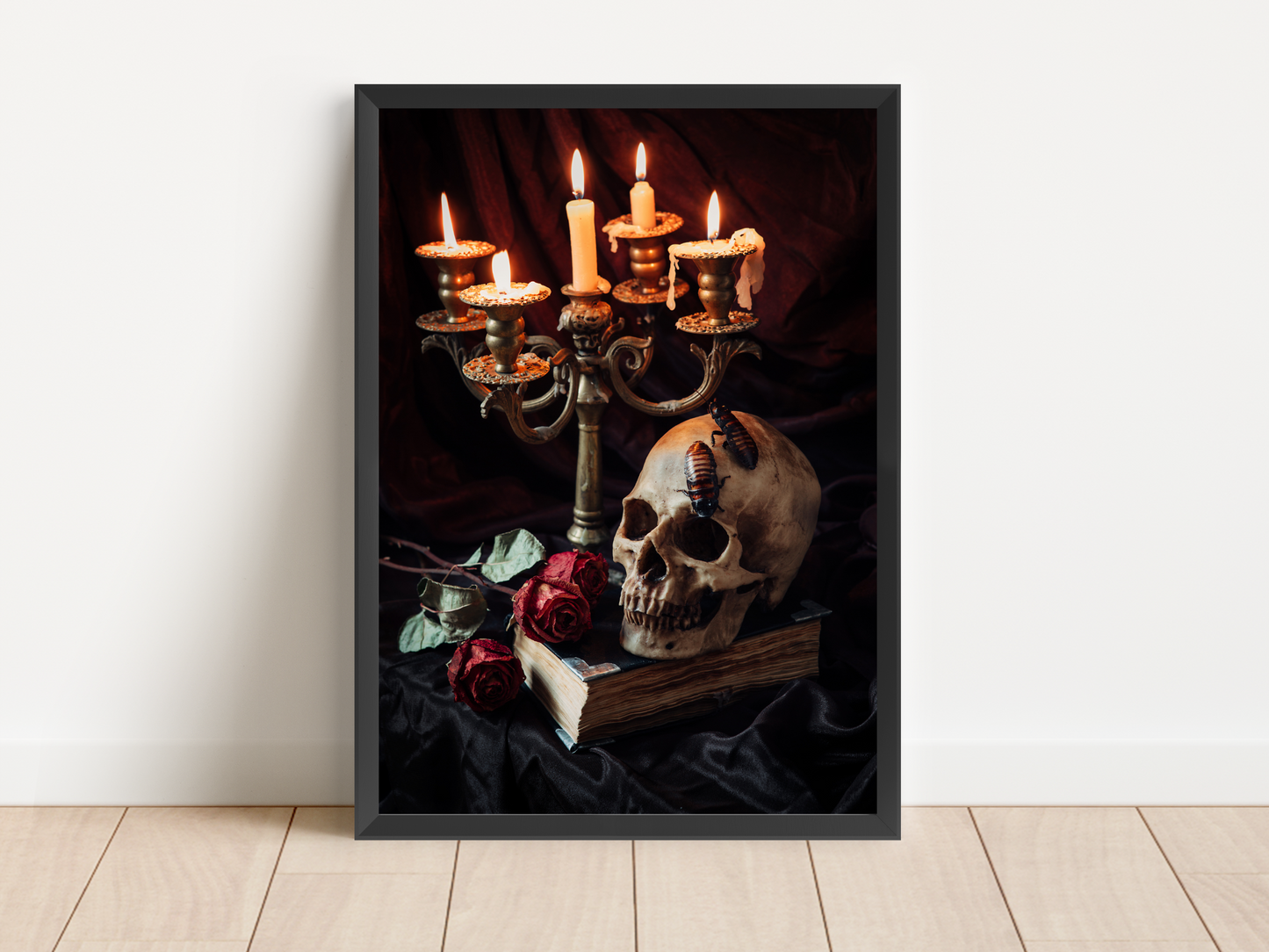 Skull and Candles Gothic Print