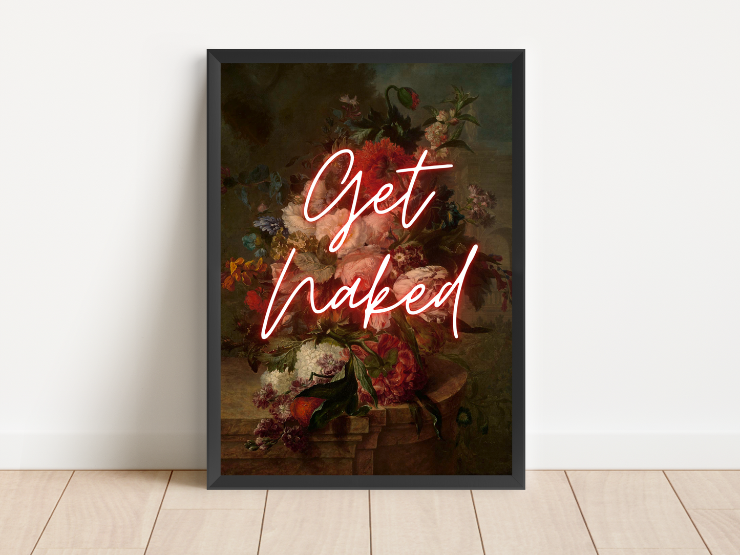 Get Naked Neon Bathroom Poster | Maximalist Wall Art