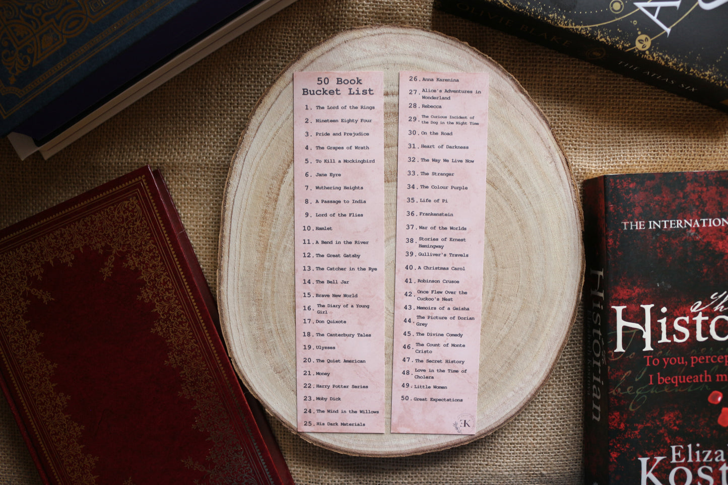 50 Books Bucket List Challenge Bookmark